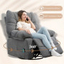 Relax Massage Fåtölj med Liggfunktion 98 x 90 x 98 cm Mörkgrå