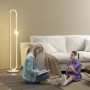 Golvlampa med LED-remsa & Nattlampa – Böjd Design, Dimbar & Fotbrytare