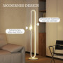 Golvlampa med LED-remsa & Nattlampa – Böjd Design, Dimbar & Fotbrytare