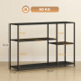 Industriellt Konsolbord i Svart Stål – Smal Design med Asymmetrisk Hylla 110 x 30 x 75 cm