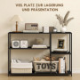 Industriellt Konsolbord i Svart Stål – Smal Design med Asymmetrisk Hylla 110 x 30 x 75 cm