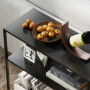 Industriellt Konsolbord i Svart Stål – Smal Design med Asymmetrisk Hylla 110 x 30 x 75 cm