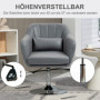 Fåtölj Snurrstol Höjdjusterbar Tygklädsel Mörkgrå
