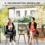 Rotting Caféset 3-delar – Elegant Utegrupp med Bord & Dynor