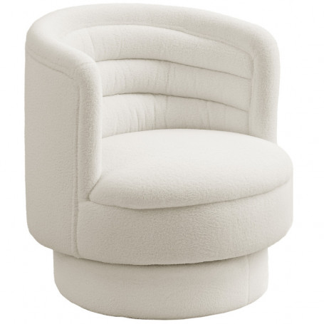 Rund Snurrfåtölj Beige Teddy Fleece – 360° Komfort med Tjock Dyna
