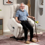 Ståhjälp Massagefåtölj med Fjärrkontroll Beige Linne