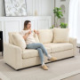 Soffa 3-sits i Manchester Beige 212 x 80 x 88 cm