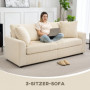 Soffa 3-sits i Manchester Beige 212 x 80 x 88 cm