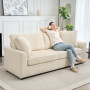 Soffa 3-sits i Manchester Beige 212 x 80 x 88 cm