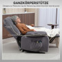 Ståhjälp Relax Fåtölj med Massage 90 x 93 x 110 cm Mörkgrå Läder