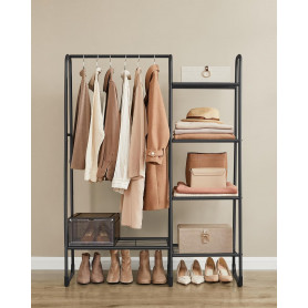 Klädställning med 5 Hyllor 40 x 40 x 60 - Metallram Svart