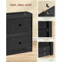 Skoskåp svart 4 luckor – smalt skoskåp med justerbara hyllor & tipp...