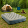 Uppblåsbar dubbelsäng - sammetslen luftmadrass med inbyggd pump & D...