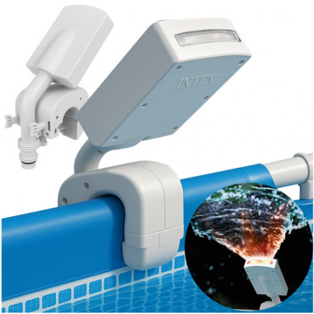 Intex LED Poolfontän – Färgglad Vattenspruta Med Vattenridå & Inbyg...