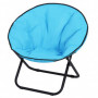 Campingstol Rund Trädgårdsstol Hopfällbar 80 x 80 x 75 cm Blå