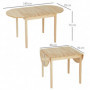 Fällbord Matbord för 4-6 Personer 140 x 70 x 75 cm, naturträ