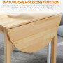 Fällbord Matbord för 4-6 Personer 140 x 70 x 75 cm, naturträ