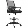 Ergonomisk Kontorsstol Hög Sits 56,5–76,5 cm med nätrygg, justerbar höjd och fotstöd