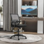 Ergonomisk Kontorsstol Hög Sits 56,5–76,5 cm med nätrygg, justerbar höjd och fotstöd