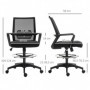 Ergonomisk Kontorsstol Hög Sits 56,5–76,5 cm med nätrygg, justerbar höjd och fotstöd