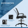 Ergonomisk Kontorsstol Hög Sits 56,5–76,5 cm med nätrygg, justerbar höjd och fotstöd