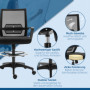 Ergonomisk Kontorsstol Hög Sits 56,5–76,5 cm med nätrygg, justerbar höjd och fotstöd