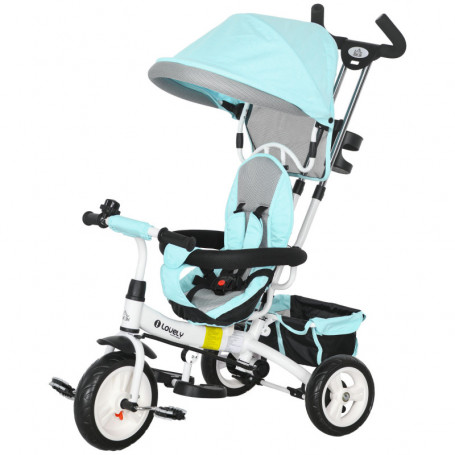 6-in-1 Trehjuling / Barnvagn 1-5 år, max 25 kg, Grön