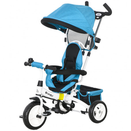 6-in-1 Trehjuling / Barnvagn 1-5 år, max 25 kg, Blå
