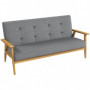 Soffa 2-sits med linnetyg och knappdetaljer – 154,5 x 69,5 x 73 cm