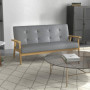 Soffa 2-sits med linnetyg och knappdetaljer – 154,5 x 69,5 x 73 cm
