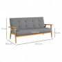 Soffa 2-sits med linnetyg och knappdetaljer – 154,5 x 69,5 x 73 cm