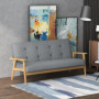Soffa 2-sits med linnetyg och knappdetaljer – 154,5 x 69,5 x 73 cm