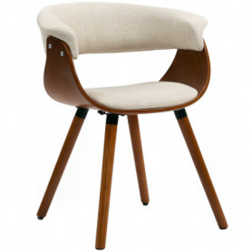 Matstol med Böjd Rygg – Bekväm och Stabil med Gummiträben Beige