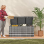 Trädgård Förvaringslåda Grå Rotting med Gasfjädrar – 130 x 61 x 65 cm, 380 L