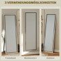 Golvspegel med tvåfärgad ram och flexibel placering – 162,6 x 53,3 cm Grå