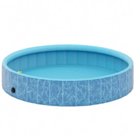 Hundpool med inbyggd vattenmatta – Ø160 x 30 cm, reptålig och portabel