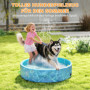 Hundpool med inbyggd vattenmatta – Ø120 x 30 cm, reptålig och portabel