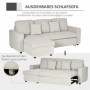 Modulär bäddsoffa med förvaring och L-formad design Krämvit