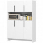 Högt Köksskåp med Öppen Fack, 4 Skåp Vit 119 x 40 x 175 cm