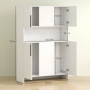 Högt Köksskåp med Öppen Fack, 4 Skåp Vit 119 x 40 x 175 cm