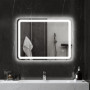 Badrumsspegel med Belysning Anti-dim 60 x 80 cm Silver