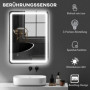 Badrumsspegel med Belysning Anti-dim 60 x 80 cm Silver