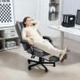 Ergonomisk Massage Kontorsstol med Lutningsfunktion och Fotstöd Grå