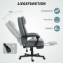 Ergonomisk Massage Kontorsstol med Lutningsfunktion och Fotstöd Grå