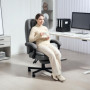 Ergonomisk Massage Kontorsstol med Lutningsfunktion och Fotstöd Grå