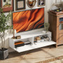 Väggmonterat TV-bänk med Förvaring 140 x 33 x 29,8 cm - Melaminbelagd Vit