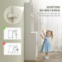 Högt Köksskåp med Stor Öppen Fack, Glasdörrar,  Justerbara hyllor – Vit 108 x 35 x 180 cm