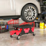 Mobil Verkstadspall med Förvaring och Ergonomisk Sits – 135 kg kapacitet Röd