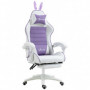 Gamingstol Lila med Kaninöron, Lutningsfunktion och Fotstöd – Racin...