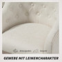 Kontorsfåtölj i Vintagestil beige/guld med Justerbar höjd och gungfunktion –